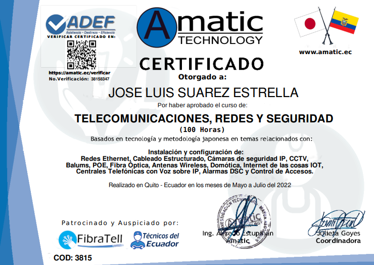 Certificación Amatic
