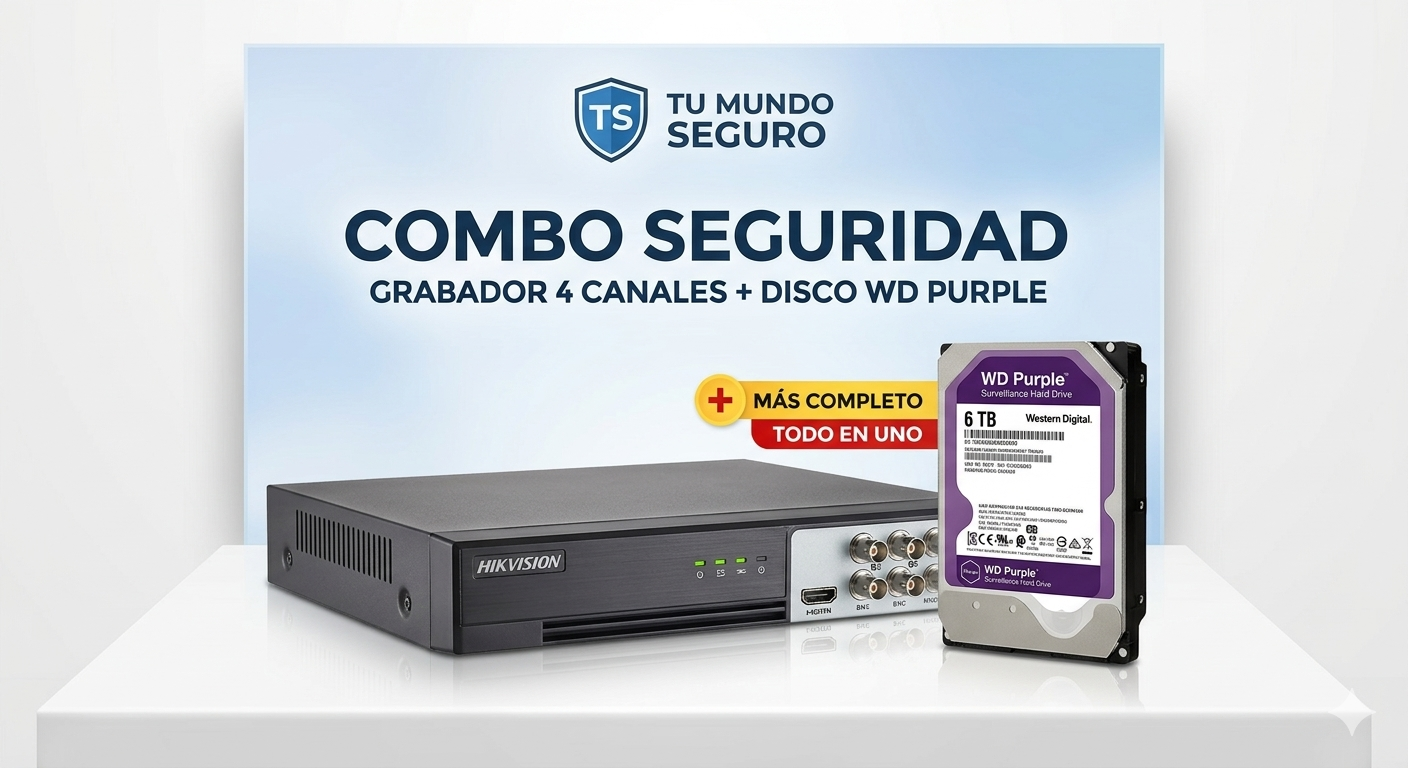 Kit grabador acusense 4ch + disco duro 2tb